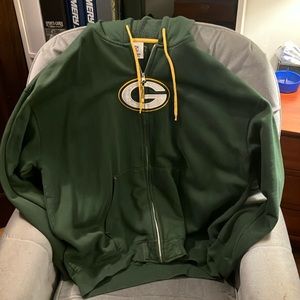 Men’s Green Bay packer zip up hoodie, great condition